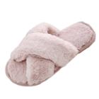 Oasap Solid Color Open Toe Warm Slippers