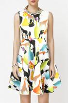Oasap Fashion Deer Printed Sleeveless Mini Dress