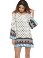 Oasap Long Sleeve Loose Fit Mini Pullover Dress