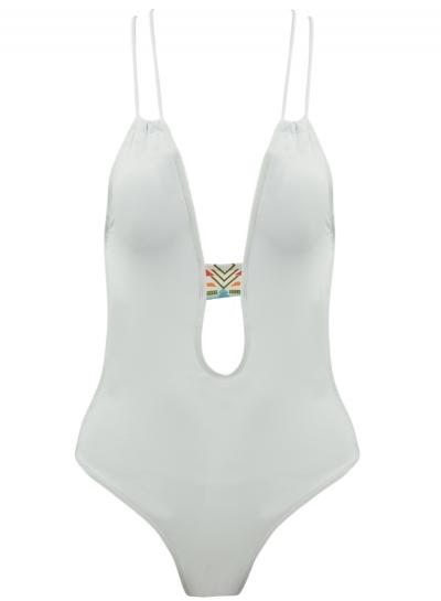 Oasap Women's Chic V Neck Backless Two Piece Swimsuit