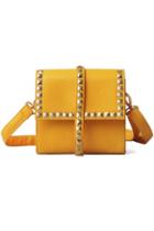 Oasap Wholecolored Stud Embellished Square Shoulder Bag