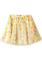 Oasap Yellow Floral Organza Mini Skirt