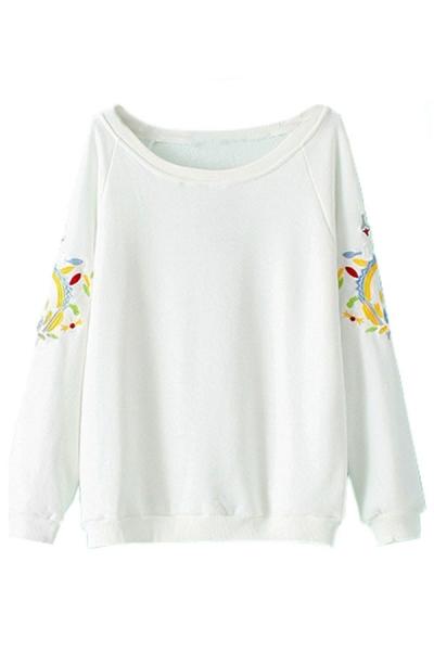 Oasap Chic Embroidered Pattern Sweatshirt