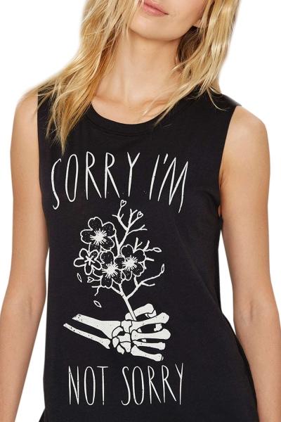 Oasap Women's Fashion Skull Printing Sleeveless Pullover Summer Tank