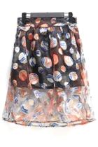 Oasap Embroidered Semi-sheer Skirt