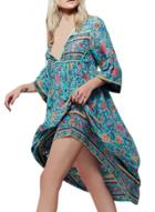 Oasap Women's Summer Boho Lace Up Front Asymmetric Dress