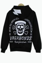 Oasap Street-chic Skull Fleece Hoodie