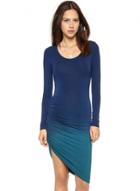 Oasap Women's Ruched Long Sleeve Bodycon Asymmetrical Dress