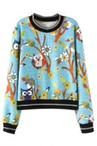 Oasap Cute Owl Pattern Sweatshirt