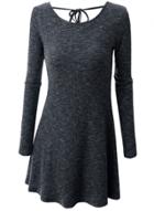 Oasap Fashion Long Sleeve Backless Knit Dress