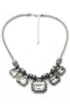 Oasap Glamorous Crystal Clear Faced Necklace