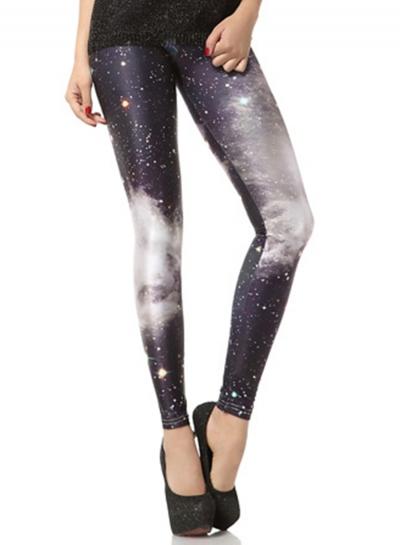 Oasap High Waist Starry Sky Digital Printed Sports Leggings