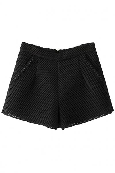 Oasap Chic Hollow Out Mesh High Waist Shorts