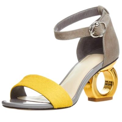 Oasap Open Toe Ankle Strap Strange Heels Sandals