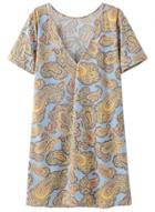 Oasap Women's Fashion V Neck Short Sleeve Print Shift Pullover Dress
