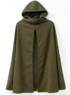 Oasap Casual Hooded Split Front Cloak Coats