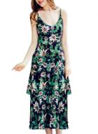 Oasap Women's Floral Print Layered Dress With Spaghetti Strap