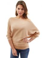 Oasap Solid Color Round Neck Batwing Sleeve Pullover Sweatshirt