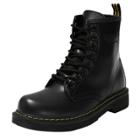 Oasap Low Heels Lace Up Round Toe Martens Boots