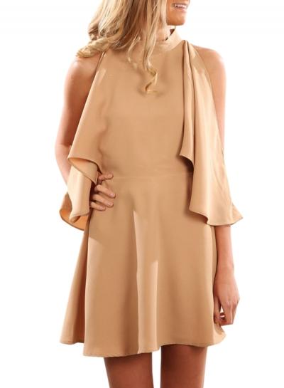 Oasap Women's Fashion Open Shoulder Backless Trapeze Dress