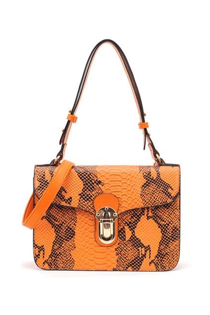 Oasap Snake Pattern Square Shaped Shoulder Bag
