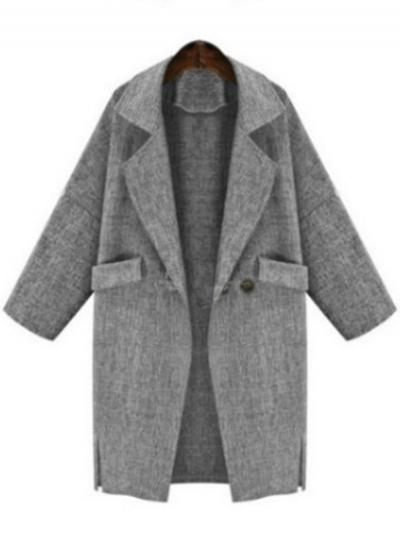 Oasap Fashion Long Sleeve Double Breasted Loose Coat