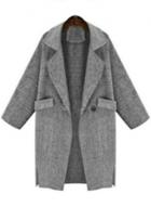Oasap Fashion Long Sleeve Double Breasted Loose Coat