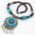 Oasap Handmade Bohemian Turquoise Bead Pendant Necklace
