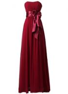 Oasap Women's Elegant Strapless Bow Tie Waist Maxi Evening Dress