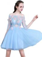 Oasap Off The Shoulder Floral Lace Cocktail Dress
