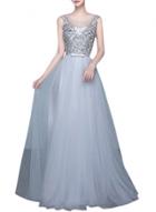 Oasap Women's Elegant Sleeveless Rhinestone Maxi Bridesmaid Evening Prom Dress