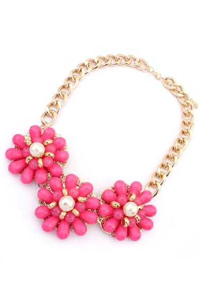 Oasap Candy Color Floral Bib Necklace