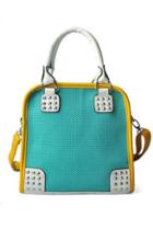 Oasap Candy Color Studded Embellished Shoulder Bag