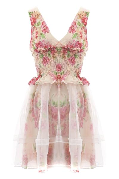 Oasap Sweet Floral Mini A-line Dress