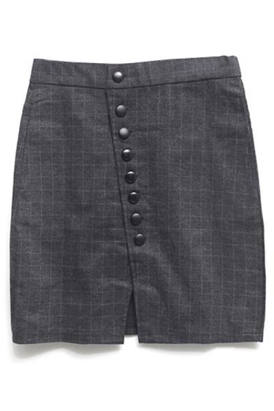 Oasap Tatarn Plaid Pencil Skirt