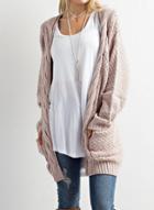 Oasap Fashion Long Sleeve Solid Open Front Knit Cardigan