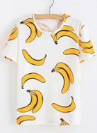 Oasap Short Sleeve Banana Printed Pullover Casual Tee