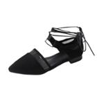 Oasap Flat Heels Lace Up Pointed Toe Shoes