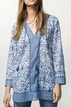 Oasap Ethnic Printed Long Sleeve Blouse
