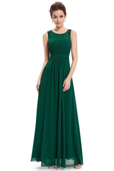 Oasap Women's Illusion Neckline Ruched Long Evening Dress