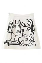 Oasap Bff Gals Print Mini Skirt