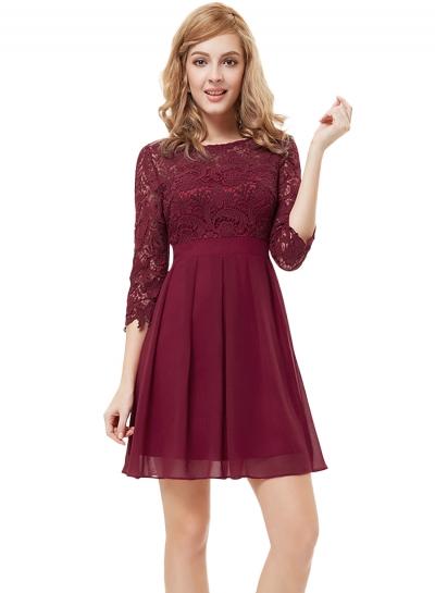 Oasap Women's Floral Lace Crochet Paneled A-line Dress