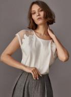 Oasap Splice Lace Tee Shirt