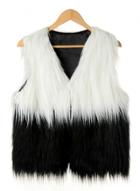 Oasap Fashion V Neck Two Tone Faux Fur Vest