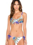 Oasap Tribal Printed Padded Top Side Tie Bottom Bikini Set