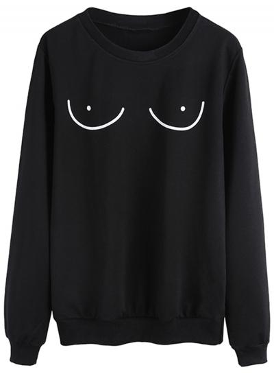 Oasap Fashion Graphic Print Sweatshirt