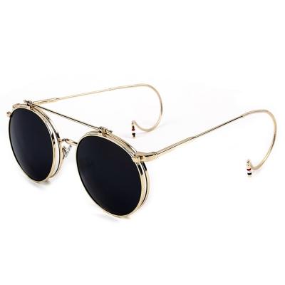 Oasap Retro Punk Metal Renovate Round Sunglasses