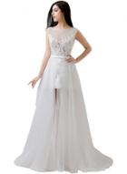 Oasap Floral Lace Trim Slit Prom Dress