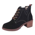 Oasap Vintage Lace Up Round Toe Ankle Boots