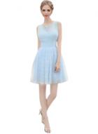 Oasap Women's Elegant Lace Trim Rhinestone Paneled Bridesmaids Dress